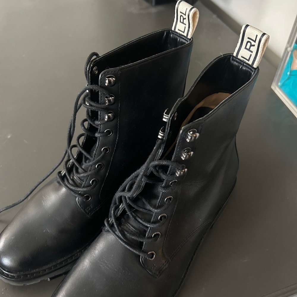 Ralph Lauren Black Combat Boots